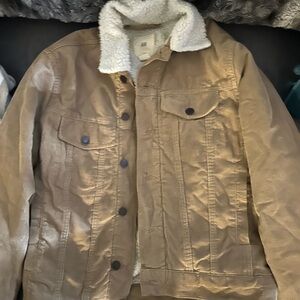 Men's Tan corduroy Jacket with Sherpa lining